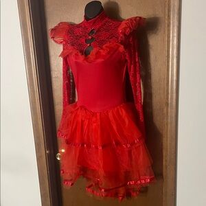 Party King Women’s Red Lace & Tulle Costume Dress Medium